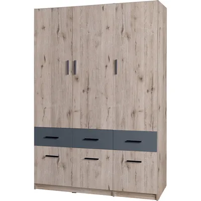 Szafa Z Szufladami 136cm PARMA 04 Dąb Wellington / Grafit