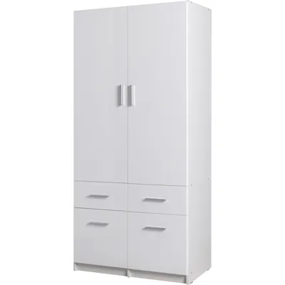Szafa Z Szufladami 91cm PARMA 03 Biały Alpejski / Biały Połysk