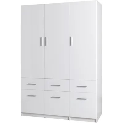 Szafa Z Szufladami 136cm PARMA 04 Biały Alpejski / Biały Połysk
