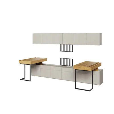 Meble Młodzieżowe TEEN FLEX SET 06B Silk Flou/Hikora Naturalna