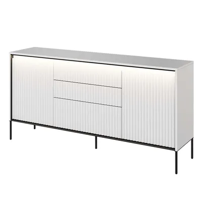 Komoda 2D3S Z Oświetleniem Biały/Czarny TREND TR01