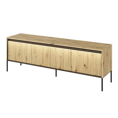Komoda RTV 166 Z Oświetleniem Dąb Artisan/Czarny TREND TR05