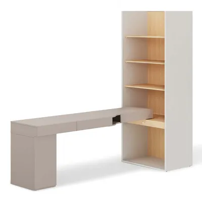 Meble Młodzieżowe WOOW SET 09l Szampański / Dąb Vincenza / Clay Grey