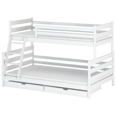 Drewniane Łóżko Piętrowe ASFI 90X200/120X200