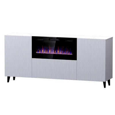 Komoda FASO 180 Z Kominkiem - Biała