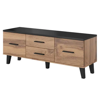 Komoda RTV LOTAR 140 Dąb Wotan / Czarny