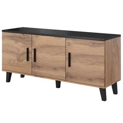 Komoda RTV LOTAR 150 3D Dąb Wotan / Czarny