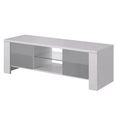 Komoda RTV WEST Biały / Szary Połysk