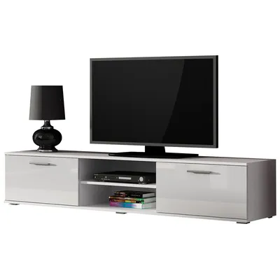 Komoda RTV SINDI SH3A Biały / Biały Połysk