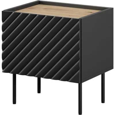 Szafka Nocna 2szt. INDA Czarny / Dąb Artisan