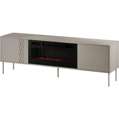 Komoda RTV Z Kominkiem TIFFANY 180 Beż Mat