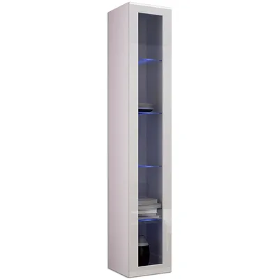 Wisząca Witryna Ze Szkłem GOVI VG3A Biały / Biały Połysk
