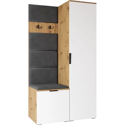 Garderoba NELLI 1 Dąb Artisan / Biały Lewa