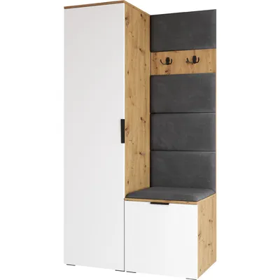 Garderoba NELLI 1 Dąb Artisan / Biały Prawa