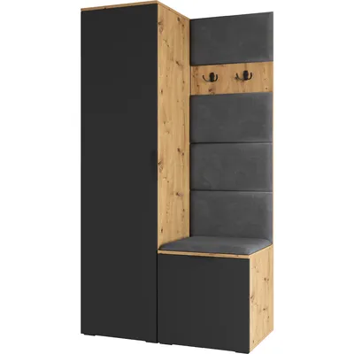Garderoba NELLI 1 Dąb Artisan / Czarny Prawa