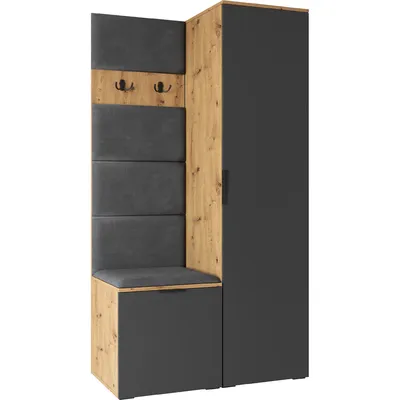 Garderoba NELLI 1 Dąb Artisan / Szary Lewa