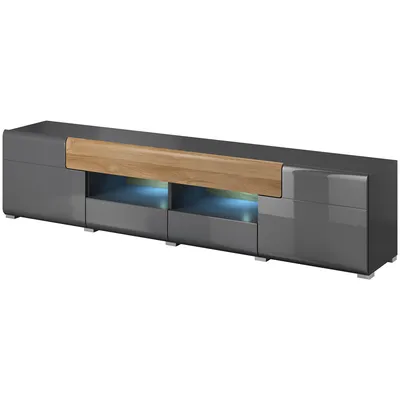 Komoda RTV DELTO TL40 Dąb Grandson / Antracyt Połysk