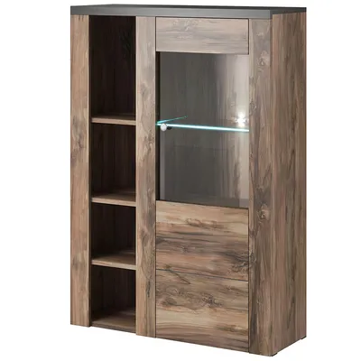 Witryna LORAN LO44 Satin Nussbaum / Touchwood