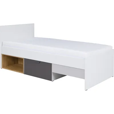 Łóżko 90x200 JOKI JK15 Biały / Grafit / Szary