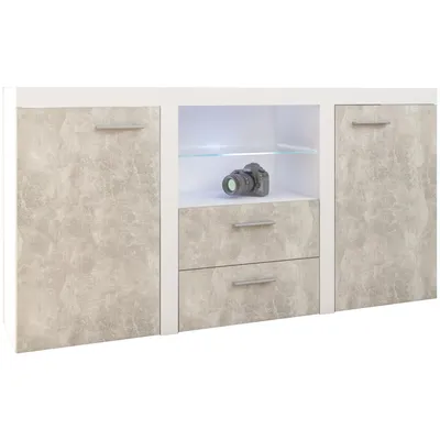 Komoda RODOS 2D2SZ Biały / Beton Jasny
