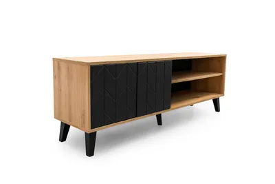 Komoda RTV JODI Dąb Artisan / Czarny Mat WYPRZEDAŻ