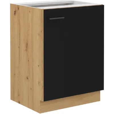 Szafka Dolna 60 MADERA 03 Dąb Artisan / Czarny