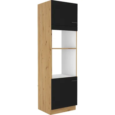 Słupek Kuchenny 60 MADERA 24 Dąb Artisan / Czarny