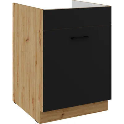 Szafka Dolna Pod Zlew Z Szufladą 60 MADERA 02A Dąb Artisan / Czarny