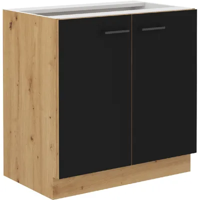 Szafka Dolna 80 MADERA 02 Dąb Artisan / Czarny