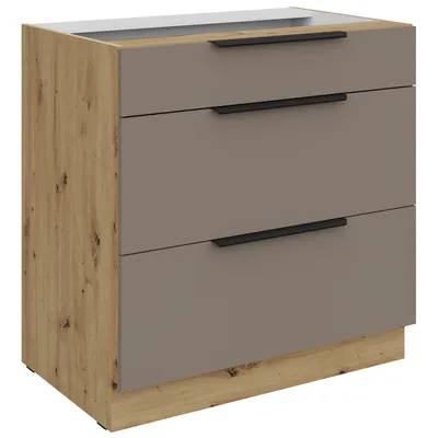 Szafka Z Szufladami 80 ERIS 04 Dąb Artisan / Piaskowa Szarość