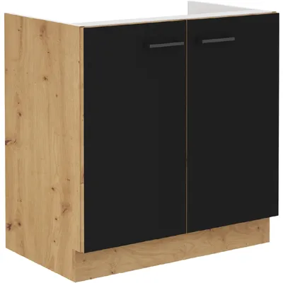 Szafka Dolna Pod Zlew 80 MADERA 01 Dąb Artisan / Czarny