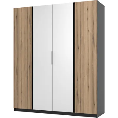 Szafa 200cm Z Lustrem KAYA 08 Czarny / Dąb Evoke