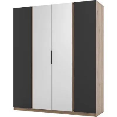 Szafa 200cm Z Lustrem KAYA 08 Dąb Evoke / Czarny