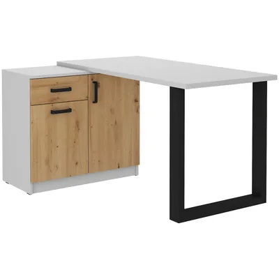 Biurko Z Komodą MALTIS MT15 Jasny Szary / Dąb Artisan