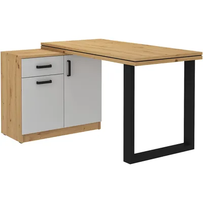 Biurko Z Komodą MALTIS MT16 Dąb Artisan / Jasny Szary