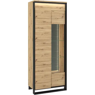 Witryna QUANT QA03 Dąb Artisan + - Czarny