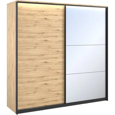 Szafa Przesuwna QUANT QS01 Dąb Artisan + - Czarny