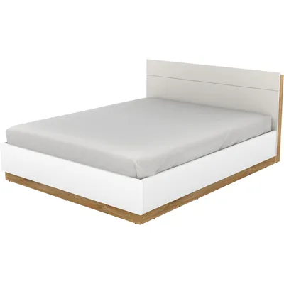 Łóżko 140x200 DENTRO DT02 Biały / Dąb Stirling Z Oświetleniem