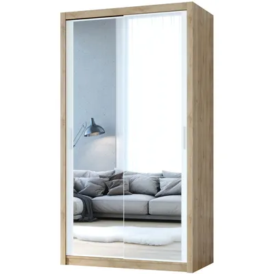Szafa Przesuwna Z Lustrem VISTA 120 Dąb Artisan / Biały