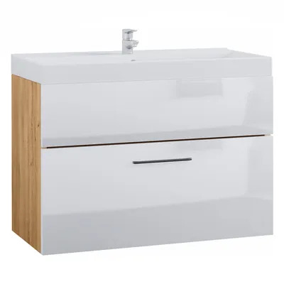 Szafka Pod Umywalkę LUPO LP2 Dąb Artisan / Biały Połysk