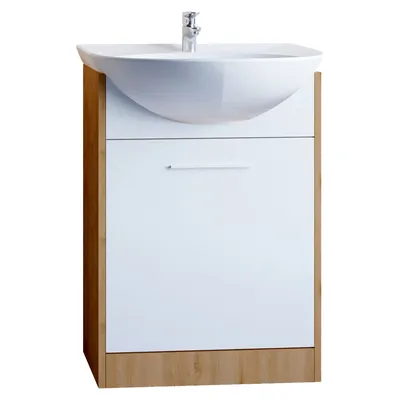 Szafka Pod Umywalkę SLIM SL2 Dąb Artisan / Biały