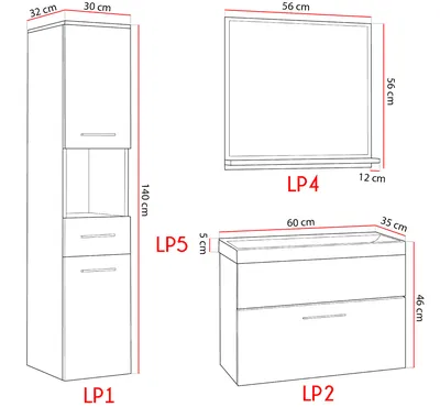 Łazienka TIPO Laminat - Biały