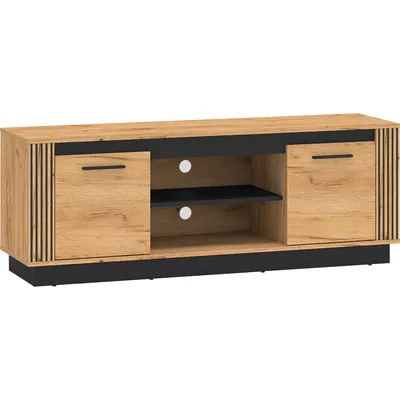 Szafka RTV URSA 08 Dąb Craft Złoty + Czarny