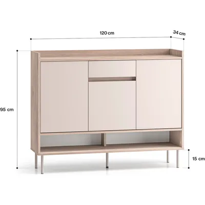 Komoda FLEUR 02 Dąb Cremona Terracotta / Kaszmir