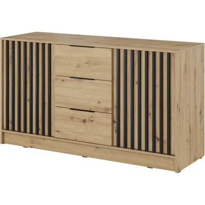 Komoda LAILA 3D Dąb Artisan / Czarny