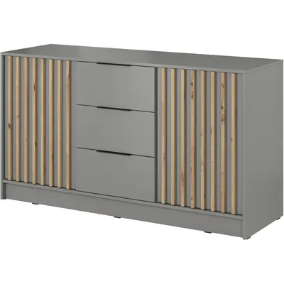 Komoda LAILA 3D Szary / Dąb Artisan