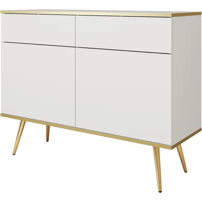 Komoda ARA KSZ107 Biały + Złoty