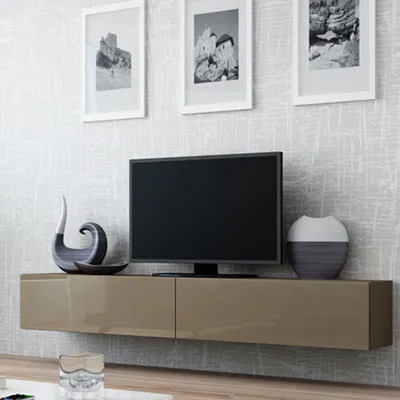 Komoda RTV 180 GOVI VG1 Latte / Latte Połysk WYPRZEDAŻ