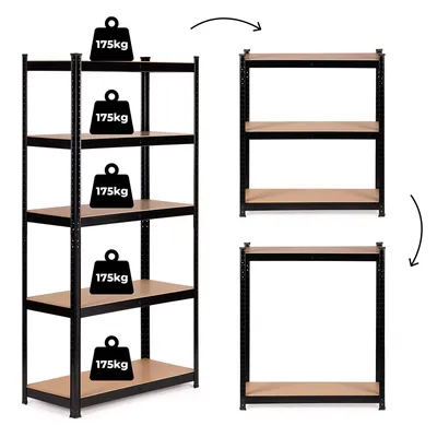 Regał Metalowy Magazynowy 180x90x40 cm Do Garażu Piwnicy