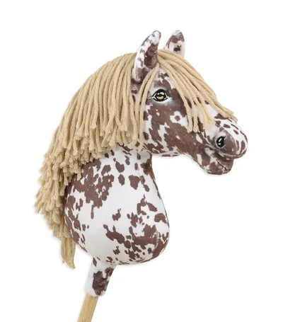 Hobby Horse Duży Koń Na Kiju Premium Tarantowaty TUM-TUM - Biało-Brązowy